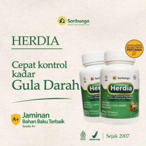 Herdia Herbal Untuk Gejala, Gula Darah, Kencing Manis Sudah BPOM dan HALAL