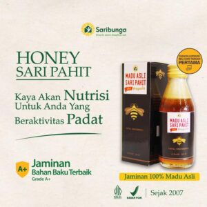 Madu Hitam Pahit SARIBUNGA Plus Propolis - Madu Asli Sari Pahit Premium Grade A+