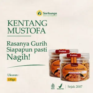 KENTANG MUSTOFA SARIBUNGA - Kering Kentang Pedas Manis Grade A+ (150gr) - Lauk Praktis Renyah & Halal - Bebas Pengawet