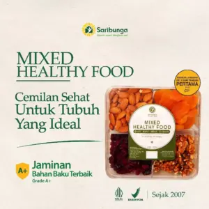 MIXED HEALTHY FOOD Saribunga (320gr) - Trail Mix Premium: Almond, Walnut, Apricot, Cranberry - Cemilan Diet & Bumil Sehat - 100% Natural