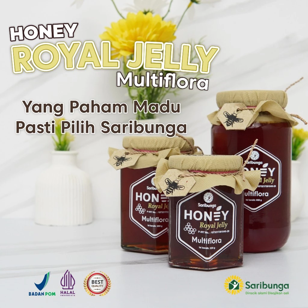 MADU SARIBUNGA ROYAL JELLY – Madu Asli Premium + Royal Jelly Grade A+