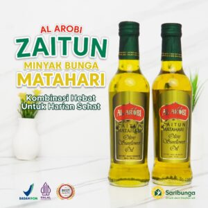 AL AROBI MINYAK ZAITUN + SUNFLOWER OIL GRADE A+ – Minyak Sehat untuk Jantung & Kulit Sehat Alami